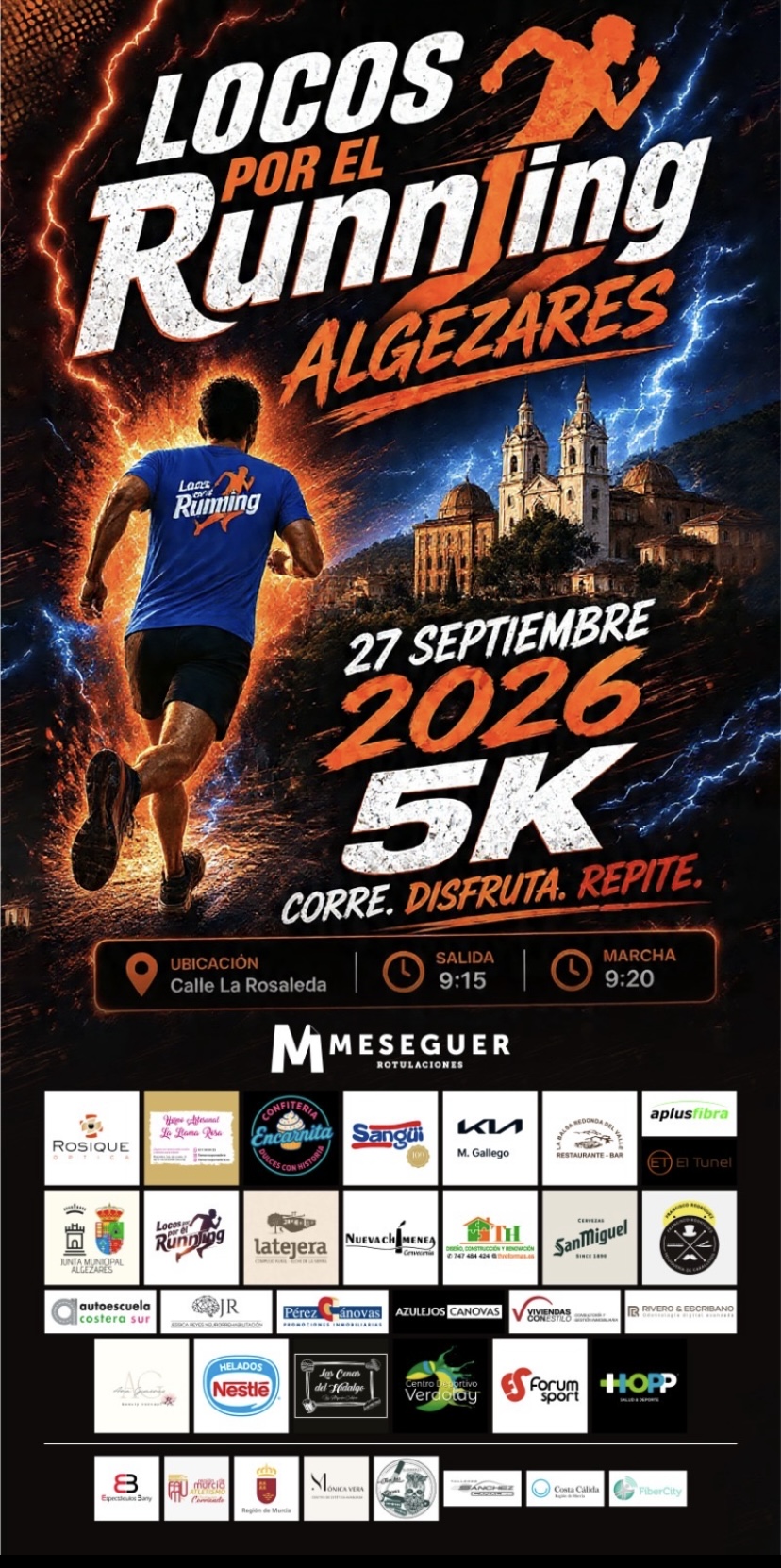 Cartel de Locos por el Running Algezares, 27 de septiembre de 2026.
