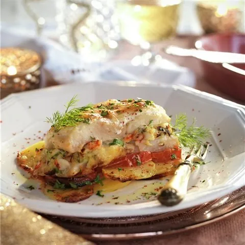 Merluza rellena y gratinada