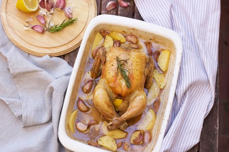 Pollo asado al limón