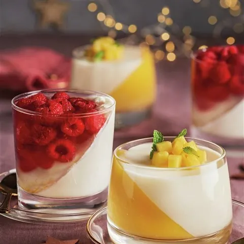Vasitos de mango y pera