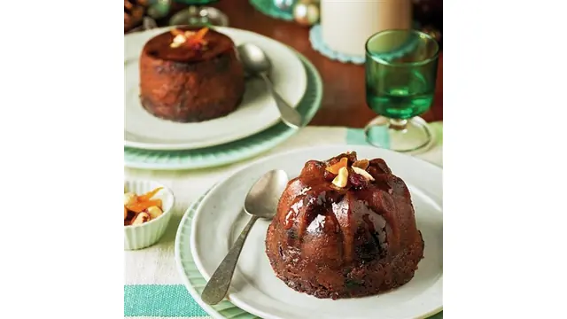 Christmas pudding con frutas y frutos secos