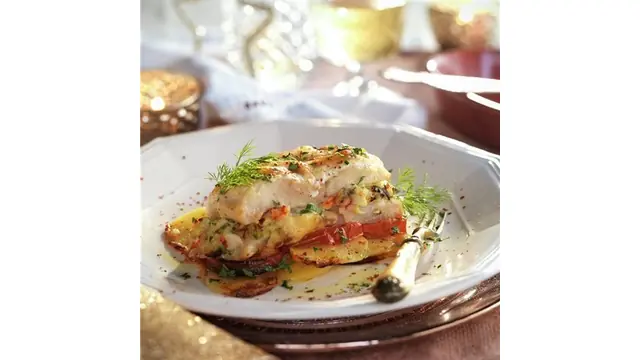 Merluza rellena y gratinada