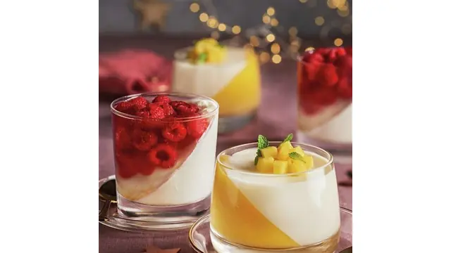 Vasitos de mango y pera